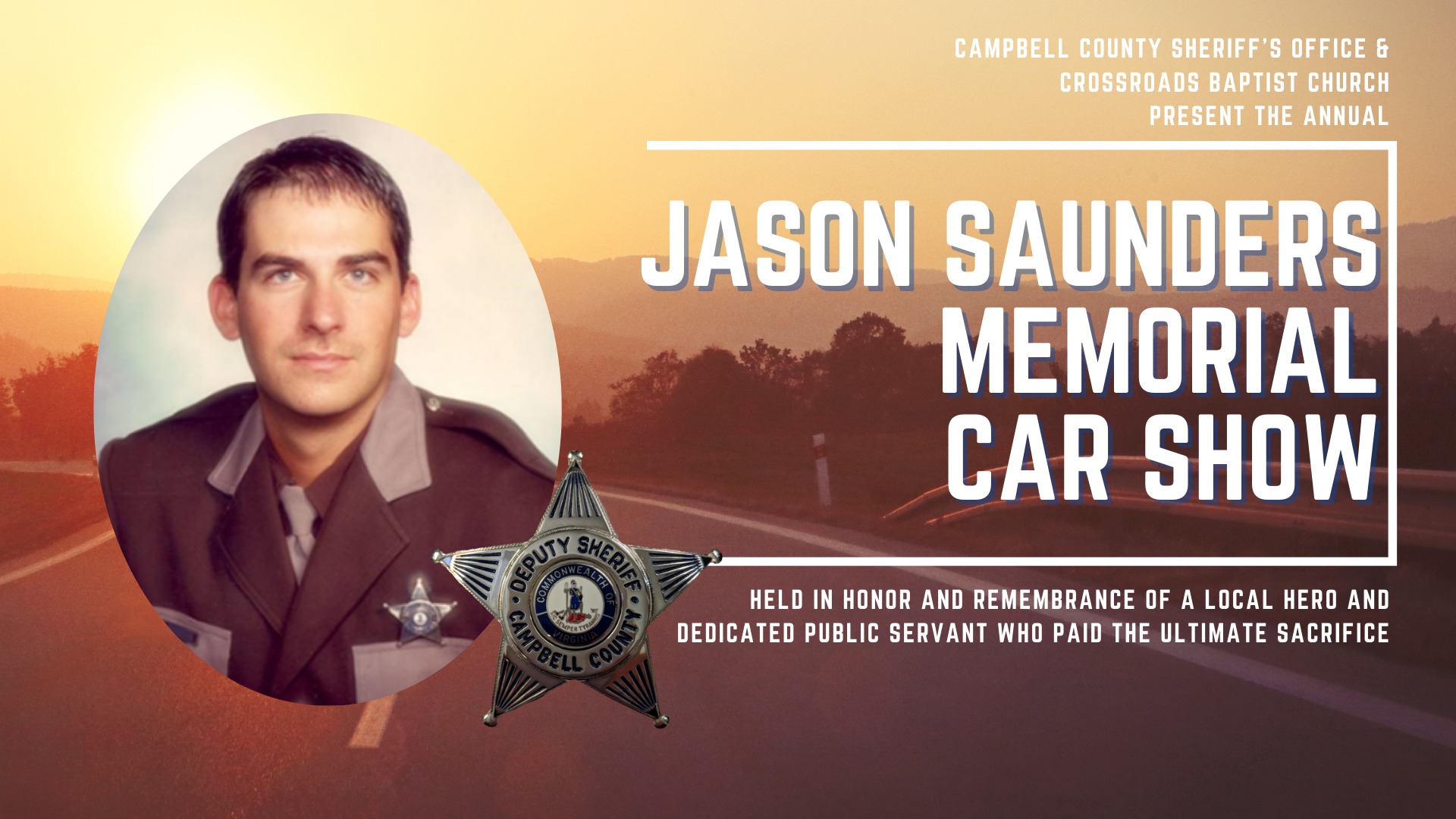 Deputy Jason Saunders Memorial Car Show Banner