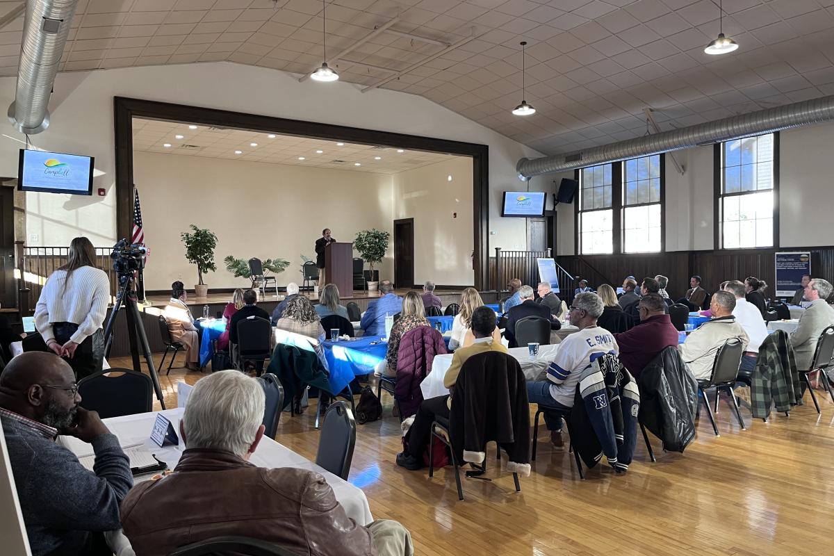 Speaker on Stage at Economic Development Summit