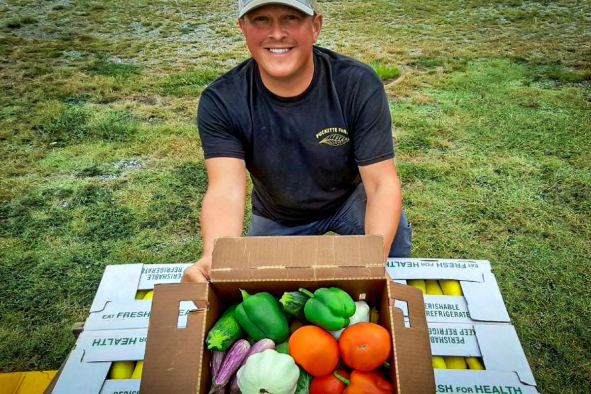 Aaron Puckette head of Puckette Farms Community Supported Agriculture Program